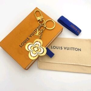 Louis Vuitton Gold and Cream Keychain
